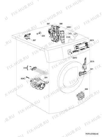 Взрыв-схема стиральной машины Arthur Martin AWF6820WWM - Схема узла Electrical equipment 268